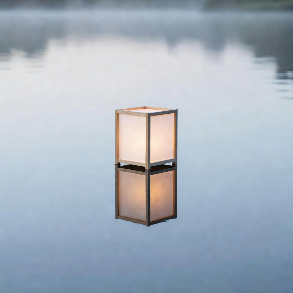 Lantern reflected in calm water — evoking Piston Service Hub work culture